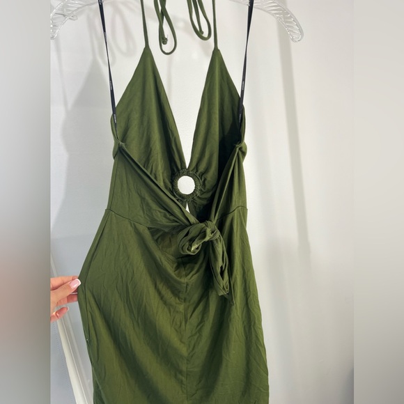 Olive Halter Forever 21 Dress - Picture 2 of 3